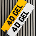 4D gel number plates featuring precision-cut acrylic characters with a glossy resin finish by JK Plates Ltd